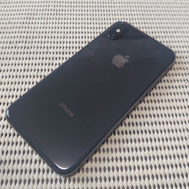完動品SIMフリー液晶無傷iPhoneX本体256GBグレイau判定