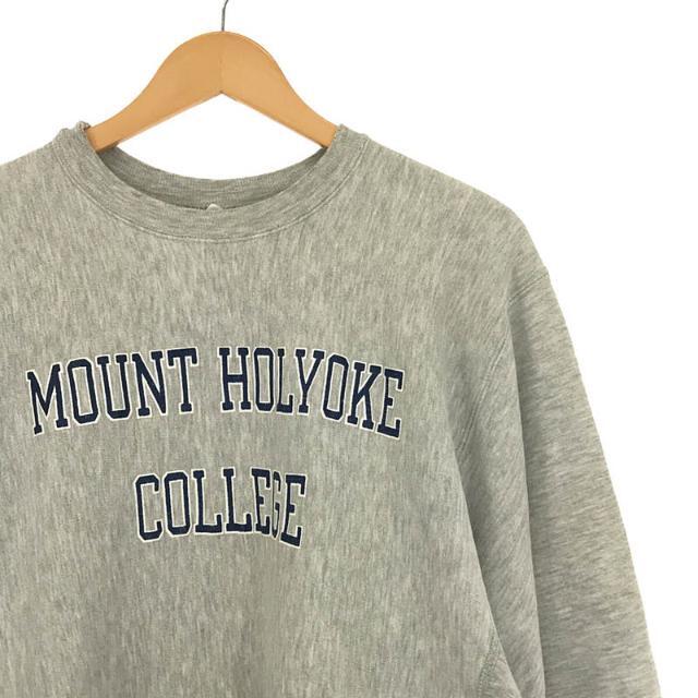 【美品】 CHAMPION / チャンピオン | 1980s～ VINTAGE MOUNT HOLYOKE COLLEGE Reverse Weave  USA製 トリコタグ ヴィンテージ リバースウィーブ 2段 カレッジ スウェット | XXL | グレー | メンズ