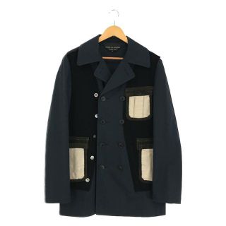 コムデギャルソンオムプリュス(COMME des GARCONS HOMME PLUS)のCOMME des GARCONS HOMME PLUS / コムデギャルソンオムプリュス | AD2009 2010SS | ランダム コラージュ ニット ドッキング コート | M | ネイビー / ブラック | メンズ(その他)