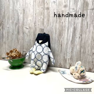 ミナペルホネン(mina perhonen)のハンドメイド*ミナペルホネン*ペンギン巾着*タンバリン(ポーチ)