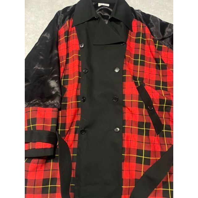 kidill 18aw トレンチコート タータンチェック 赤 オーバー kidill 18aw トレンチコート タータンチェック 赤 オーバー
