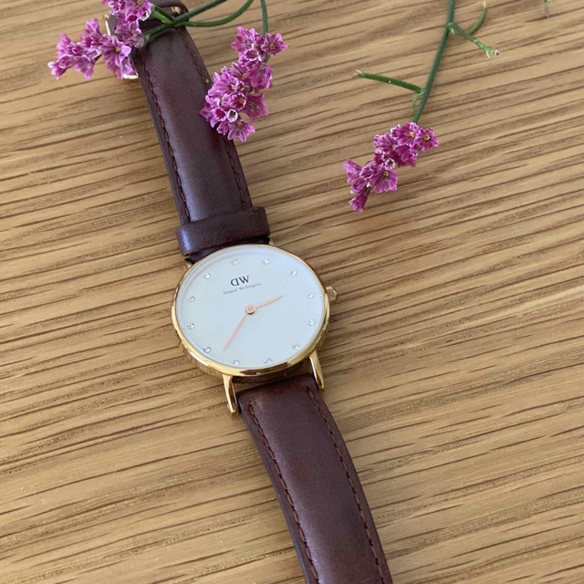 Daniel Wellington(ダニエルウェリントン)の【ダニエル・ウェリントン】ブラウンレザー時計 レディースのファッション小物(腕時計)の商品写真