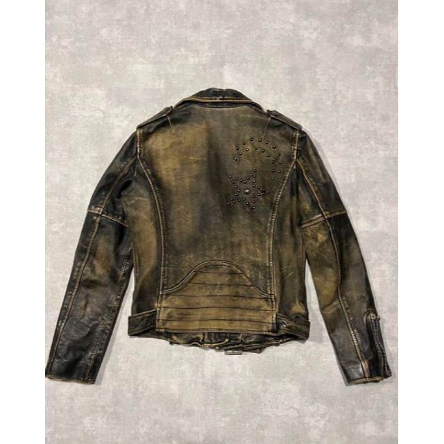 golden goose ビンテージ加工　ライダース　ダブル　レザージャケット