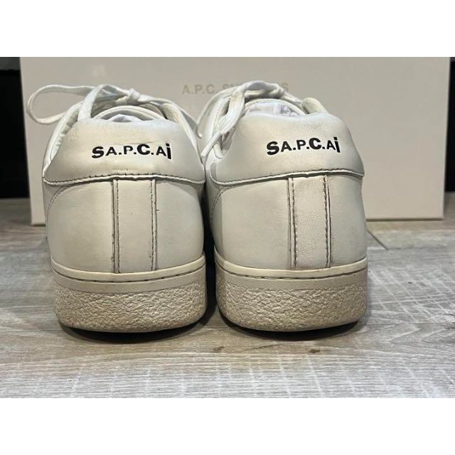 sacai a.p.c スニーカー　ジップ　フリンジ　レザー　ホワイト