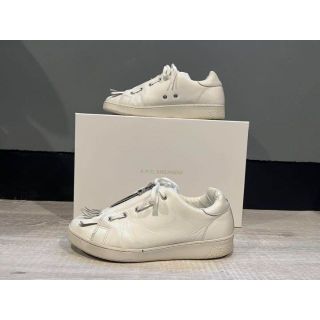 sacai a.p.c スニーカー　ジップ　フリンジ　レザー　ホワイト