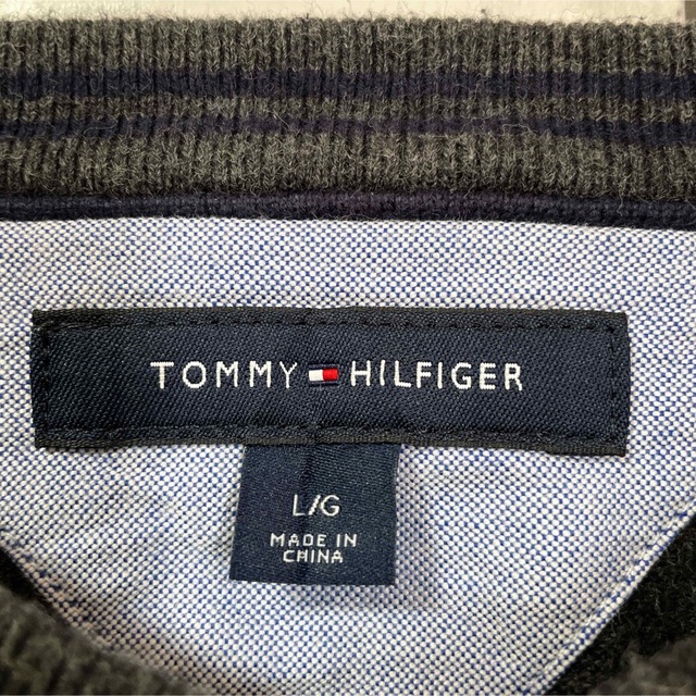 TOMMY HILFIGER(トミーヒルフィガー)のトミーヒルフィガー TOMMY HILFIGER vネック ニット セーター古着 メンズのトップス(ニット/セーター)の商品写真