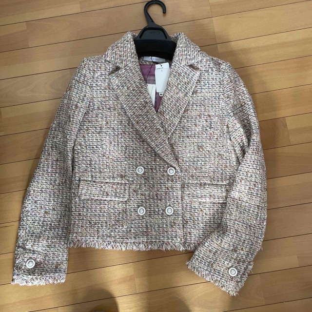 極美品】フォクシー ノーカラー ミックスツイード ワンピース