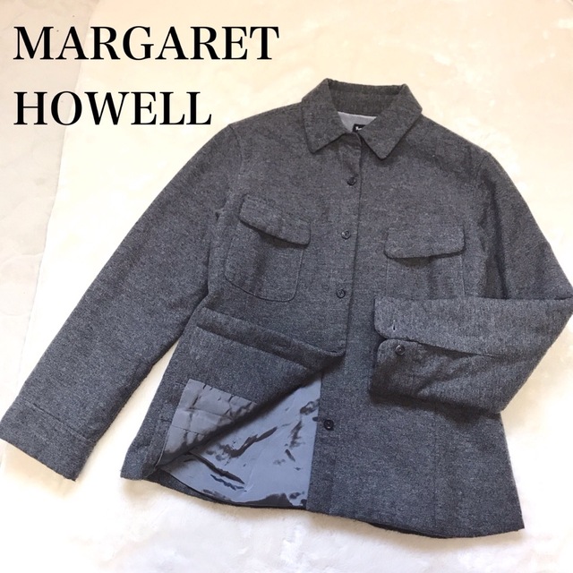 MARGARET HOWELL(マーガレットハウエル)の【美品】MARGARET HOWELL マーガレットハウエル ウール ジャケット レディースのジャケット/アウター(ブルゾン)の商品写真