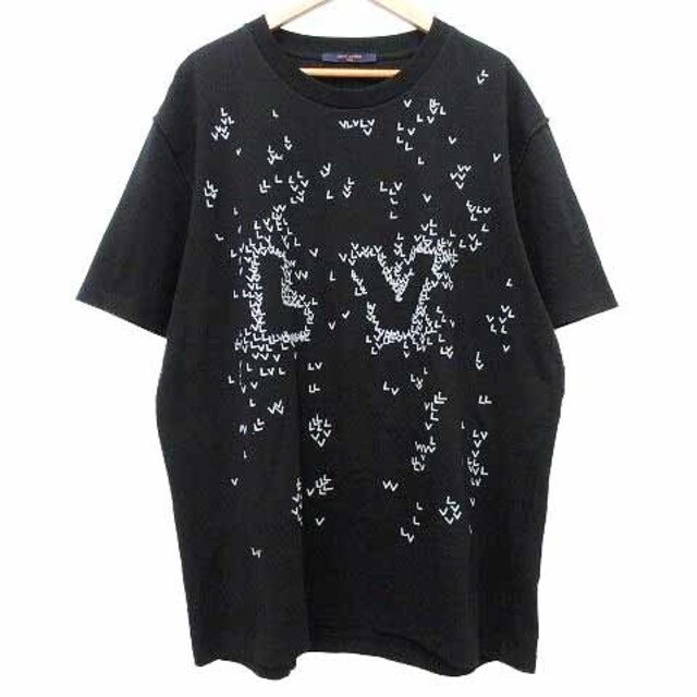 ルイヴィトン 22SS Tシャツ 半袖 スプレッド エンブロイダリー XXL 黒