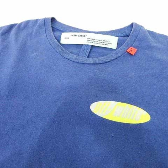 オフホワイト 19SS DIAG SPLIT LOGO Tシャツ 長袖 L 青