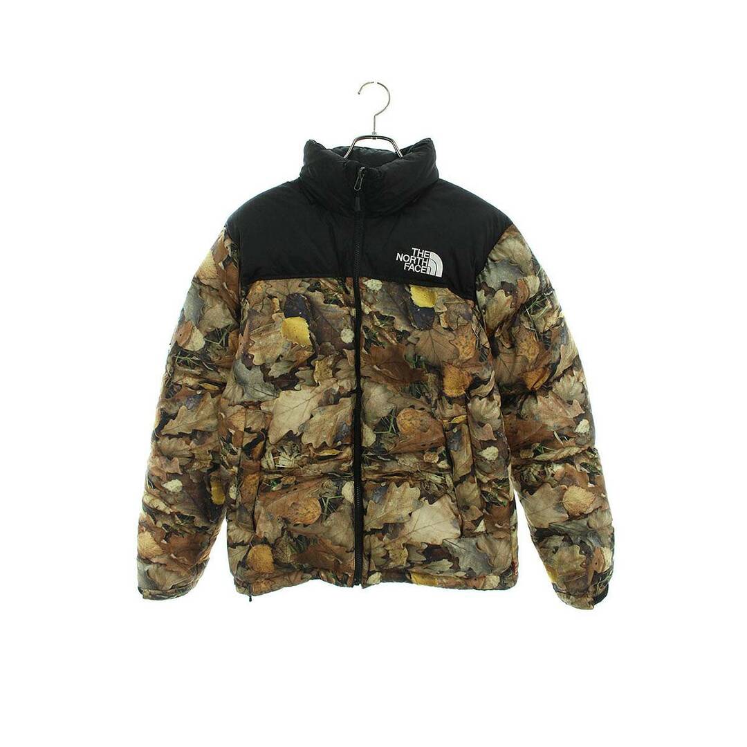 シュプリーム ×ノースフェイス THE NORTH FACE 16AW Nuptse Jacket リーフカモ柄ヌプシダウンジャケット メンズ S