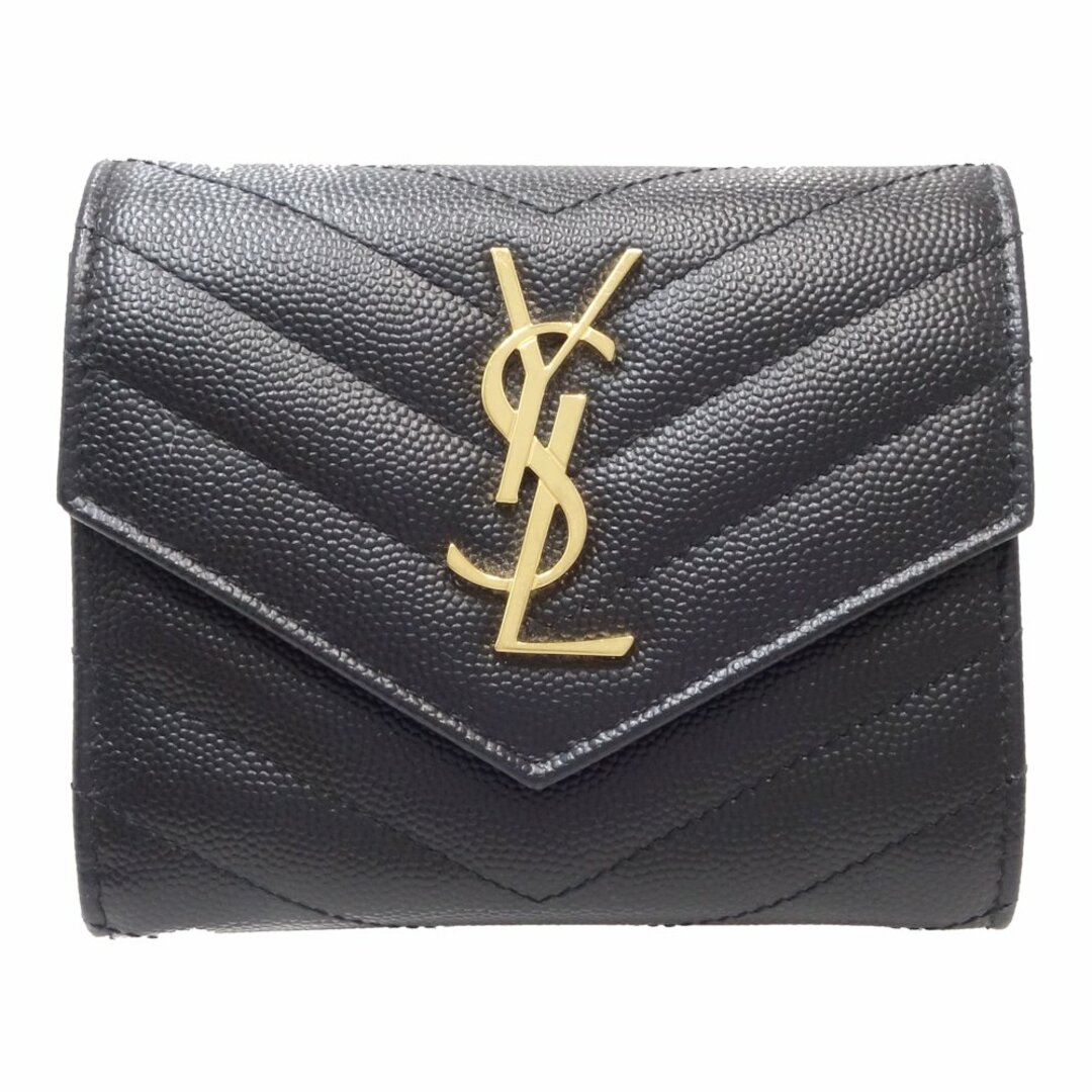 SAINT LAURENT PARIS サンローランパリ 三つ折財布 403943 三つ折り財布 レザー ブラック/082677