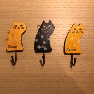 猫　フック　Decole miranda ＣＡＴ　マグネット＆吊り金具フック(日用品/生活雑貨)