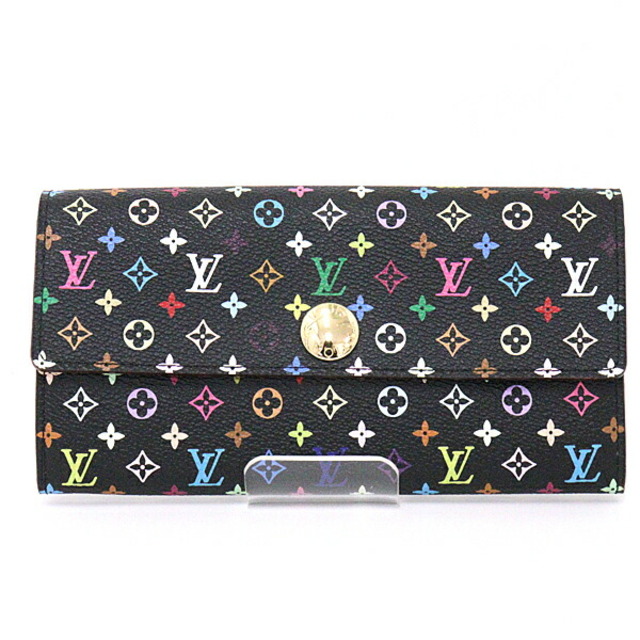 LOUIS VUITTON ルイヴィトン モノグラム マルチカラー ポルトフォイユ サラ 長財布 M60273 ブラック パープル ゴールド金具  【中古】Aランク ≪超目玉☆12月≫ 31900円