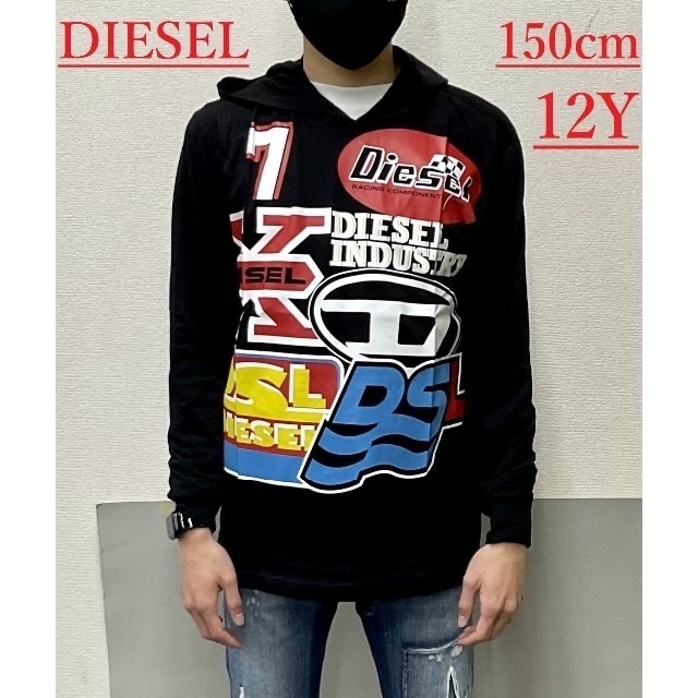 ディーゼル　キッズ　長袖Tシャツ1322　サイズ12Y　ロゴ　新品　00J4Y0