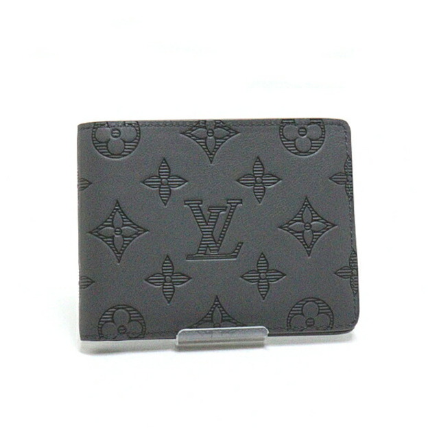 ファッション小物LOUIS VUITTON ルイ・ヴィトン　ポルトフォイユ・ミュルティプル　二つ折り財布　M81383　モノグラムシャドウ　グレー　未使用品