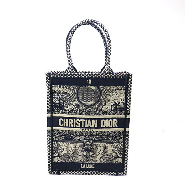 ディオール DIOR ブック トート バーティカル ネイビー系 M1272ZWBA_941U LA LUNE 月 タロット ジャカード織キャンバス 刺繍 CHRISTIAN DIOR ハンドバッグ 未使用品