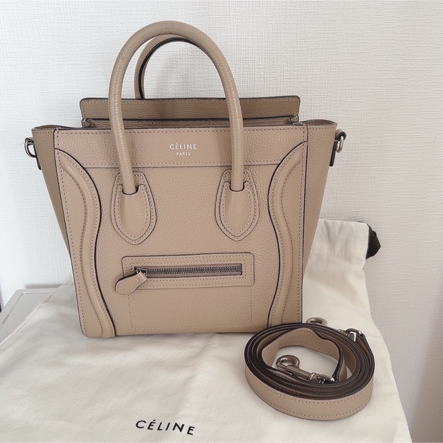 【美品】CELINE セリーヌ ラゲージ マイクロ デューン 旧ロゴ