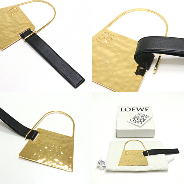 ロエベ LOEWE バッグモチーフ チャーム メタル/レザー ゴールド