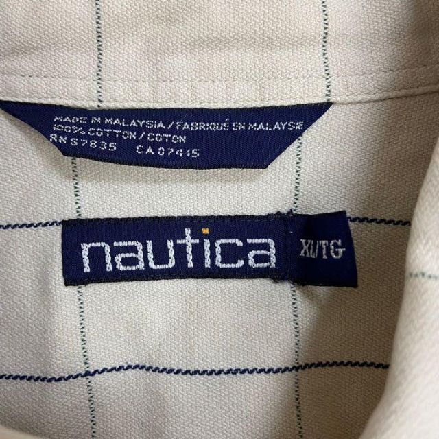 NAUTICA(ノーティカ)の90s NAUTICA 長袖 shirt 厚手 小文字タグ チェック ボーダー メンズのトップス(シャツ)の商品写真