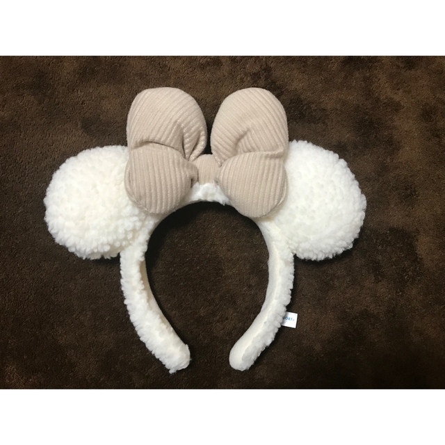 新品即決 ディズニー ミニー ホワイト ベージュ ボア もこもこ ...