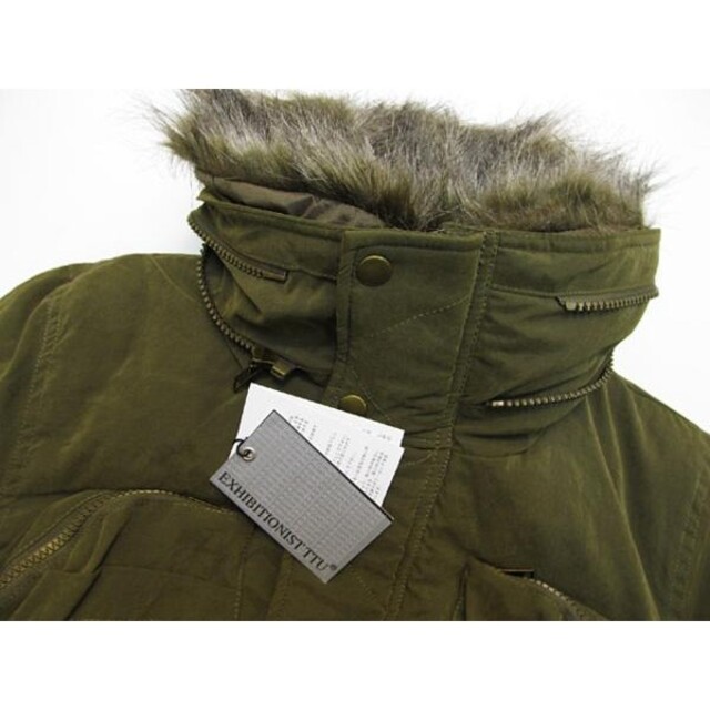 TTU 襟ファー 中綿ジャケット グリーン 男性メンズM ジャンパー ブルゾン メンズのジャケット/アウター(ブルゾン)の商品写真