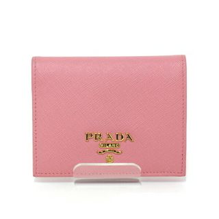 プラダ(PRADA)のプラダ PRADA サフィアーノマルチカラー 財布 1MV204 ZLP F0FZ3 二つ折り 財布 コンパクト ウォレット ピンク/ペールピンク ゴールド金具【中古】Aランク(財布)