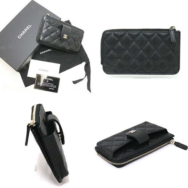 ビッグ割引 CHANEL - 未使用品 ブラック ゴールド金具 スマホケース