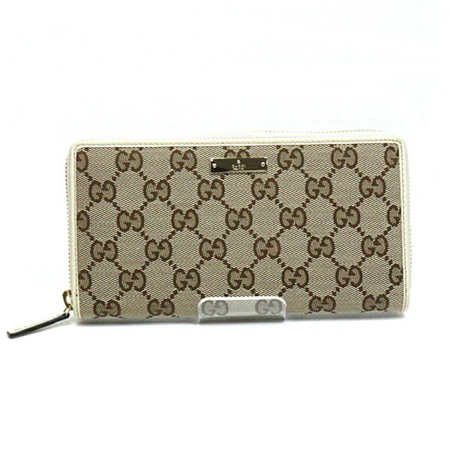 大人気新品 Gucci 307980 ベージュ レザー GGキャンバス 長財布 グッチ