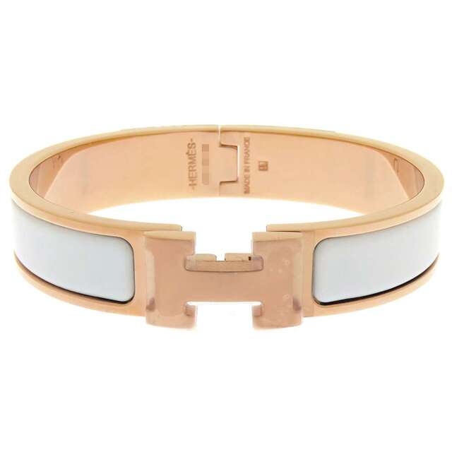 エルメス ブレスレット クリックH PM ホワイト/ピンクゴールド金具