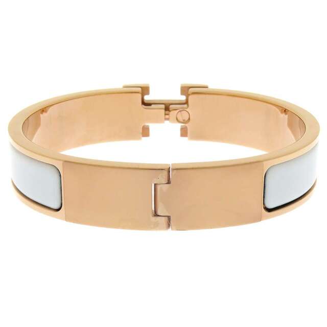 エルメス ブレスレット クリックH PM ホワイト/ピンクゴールド金具