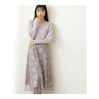 ジルバイジルスチュアート(JILL by JILLSTUART)のモチーフチュールドッキングワンピース JILL by JILLSTUART(ロングワンピース/マキシワンピース)