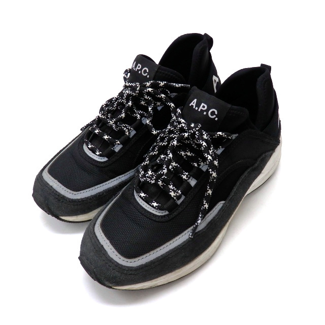 アーペーセー A.P.C. RUN AROUND 20P スニーカー 37 黒95cmアウトソール