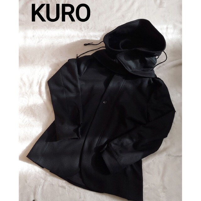 極美品☆クロ KURO ジップアップウールジャケット アウター 1 M 黒