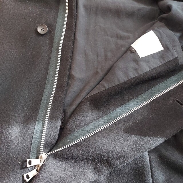 KURO(クロ)の極美品☆クロ KURO ジップアップウールジャケット アウター 1 M 黒 メンズのジャケット/アウター(ブルゾン)の商品写真