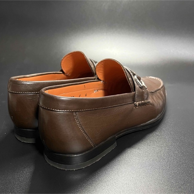 美品 Santoni/サントーニ ビットローファー ブラウン 靴袋付き サイズ6