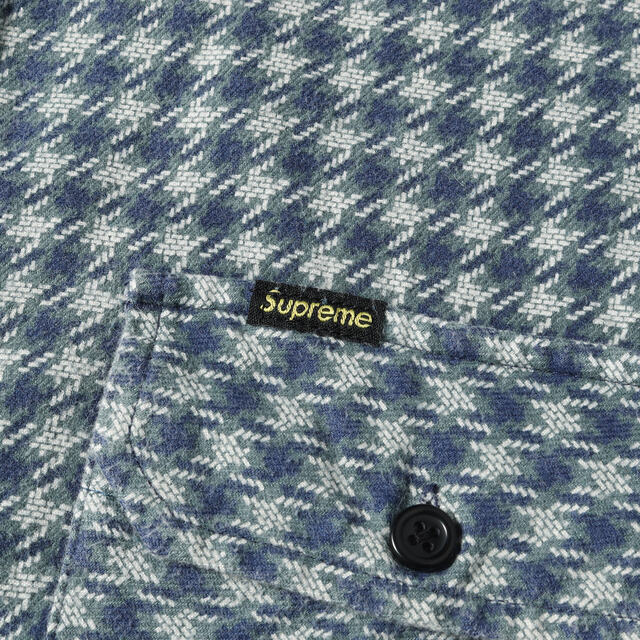 Supreme シュプリーム シャツ 千鳥柄 裏地サーマル フード付き ヘビー フランネルシャツ Houndstooth Flannel Hooded Shirt 22AW ライトネイビー XL トップス カジュアル 長袖 【メンズ】【美品】 3