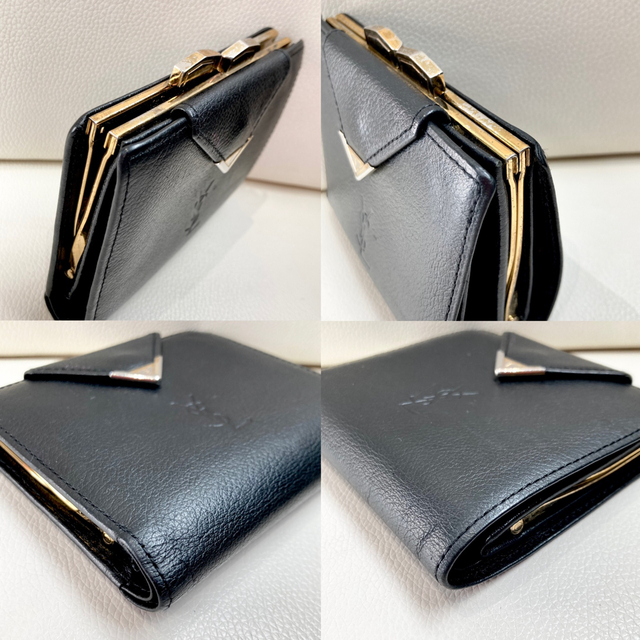 Yves Saint Laurent(イヴサンローラン)のYSL イヴ サンローラン ヴィンテージ 折財布 ブラック 黒 がま口 レディースのファッション小物(財布)の商品写真