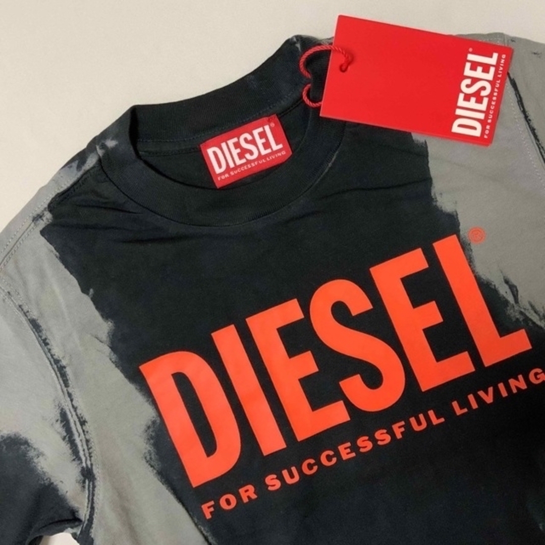 DIESEL　KID　タイダイ柄ロゴTシャツ　グレー/ブラック　10Y　正規品