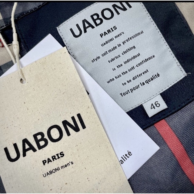 最高級EU製＆定価6万◆UABONI◆上品 豪華シルク/コットン混  M/46 メンズのジャケット/アウター(ステンカラーコート)の商品写真