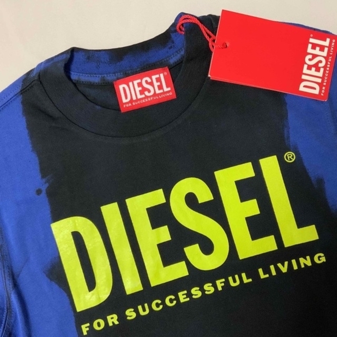 DIESEL　KID　タイダイ柄ロゴTシャツ　ブルー/ブラック　8Y　正規品