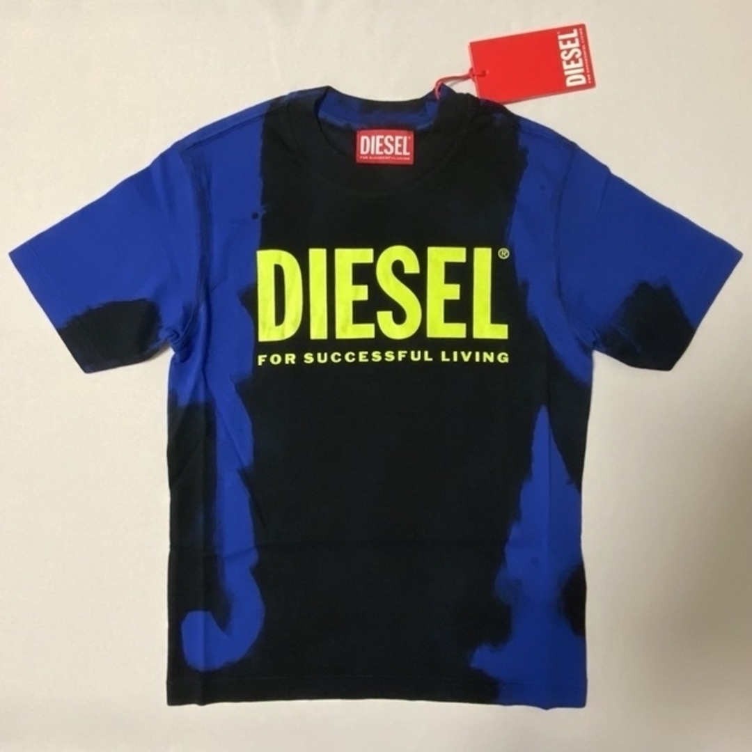 DIESEL　KID　タイダイ柄ロゴTシャツ　ブルー/ブラック　4Y　正規品