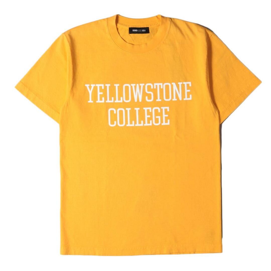 WIND AND SEA ウィンダンシー Tシャツ カレッジロゴ クルーネックTシャツ T-SHIRT YELLOW STONE イエロー S トップス ブランド 【メンズ】【R031】