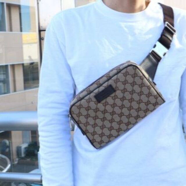 GUCCI グッチ❤️ショルダーバッグ GG キャンバス ボディバッグ-