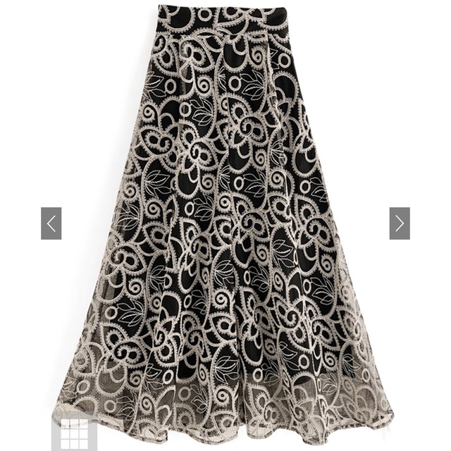 GRL(グレイル)の花柄刺繍レースフレアスカート[tu470] レディースのスカート(ロングスカート)の商品写真
