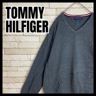 トミーヒルフィガー(TOMMY HILFIGER)のTOMMY HILFIGER Vネック セーター ワンポイント ニット 古着(ニット/セーター)