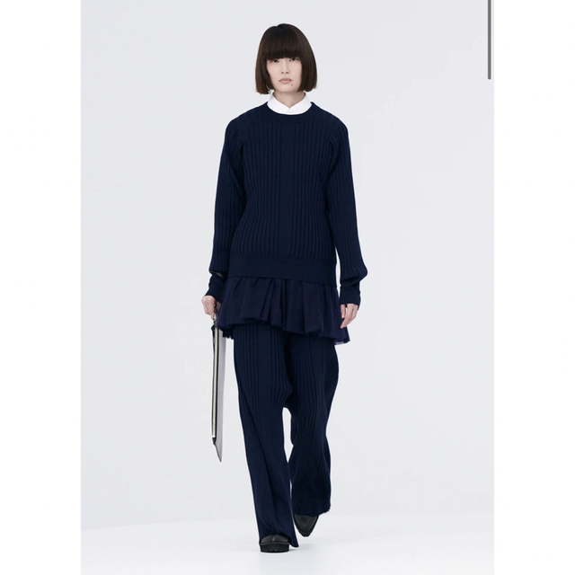 HYKE(ハイク)のHYKE WIDE RIBBED SWEATER PANTS ハイク パンツ レディースのパンツ(カジュアルパンツ)の商品写真