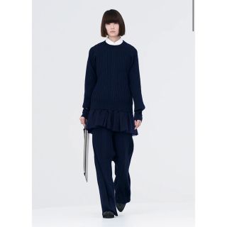 ハイク(HYKE)のHYKE WIDE RIBBED SWEATER PANTS ハイク パンツ(カジュアルパンツ)