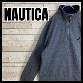 ノーティカ(NAUTICA)のNAUTICA ハーフジップ スウェット 刺繍 ロゴ ストリート シンプル 古着(ニット/セーター)