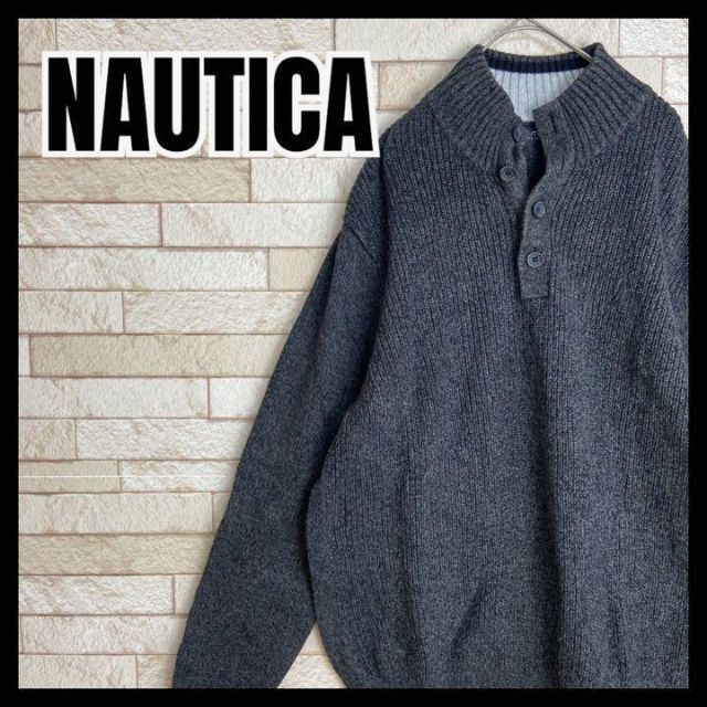 NAUTICA ヘンリーネック ニット セーター コットン スポーツ ゆるダボニット/セーター
